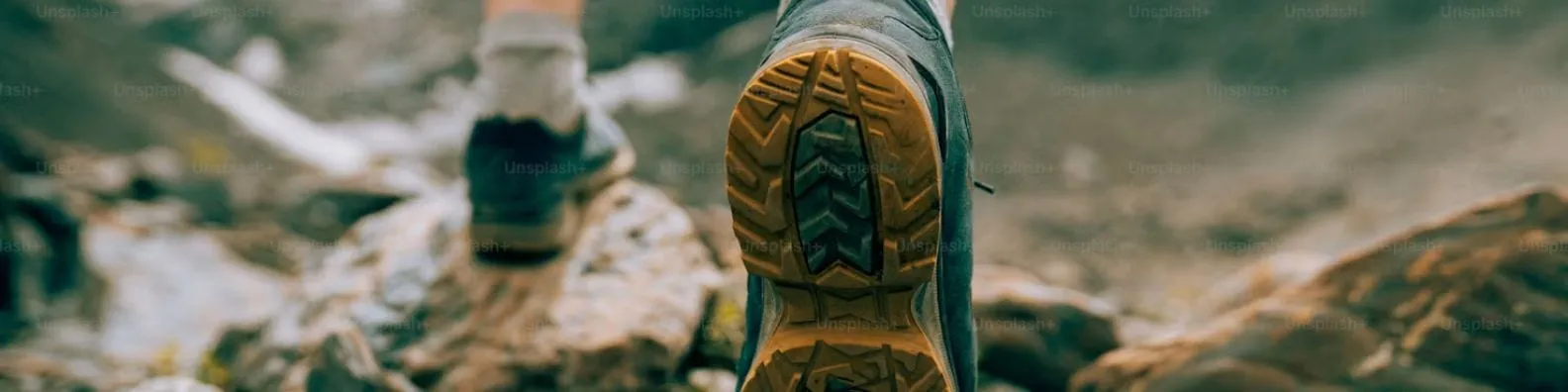 Walking boots on a Lake District trail